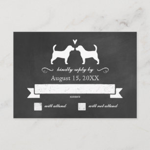 Beagle Silhouetten Hochzeitstorte UAWG RSVP Karte
