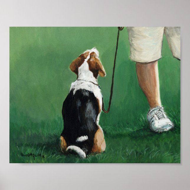 Beagle Sit Art Print Poster (Vorne)
