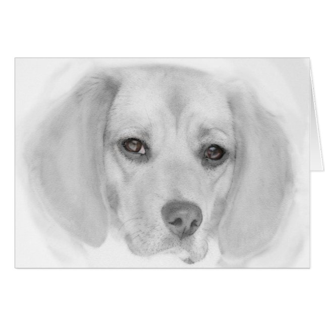 Beagle-Sketch-Blankenkarte (Vorderseite (Horizontal))