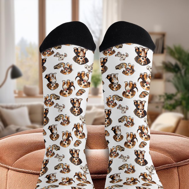 Beagle spielend Welpen Weiß Socken (Beagle Playful Puppies White Socks)