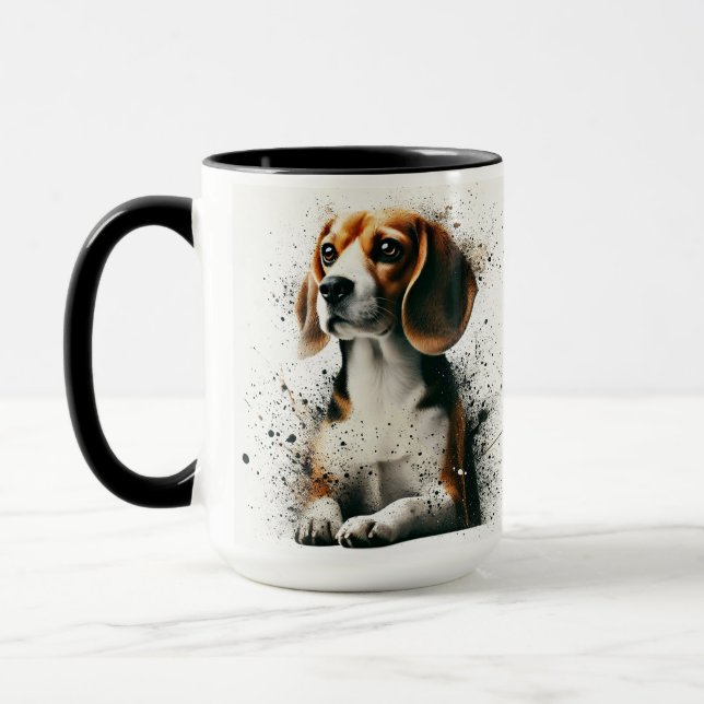 Beagle Splattered Coffee Tasse Cup (Links)