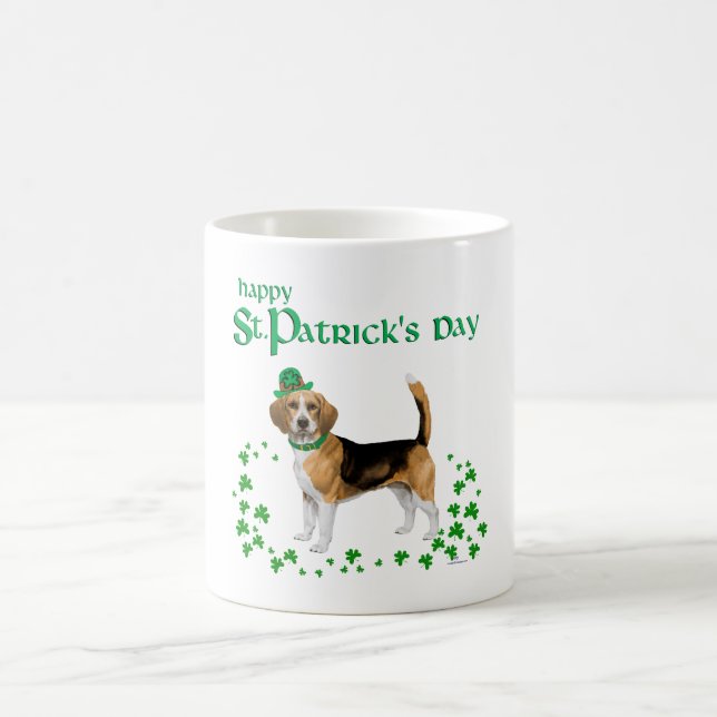 Beagle St Patricks Day Kaffeetasse (Mittel)