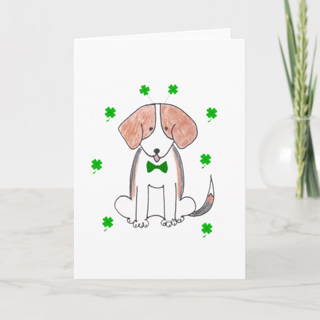 Beagle-St. Patricks Day Karte (Vorderseite)