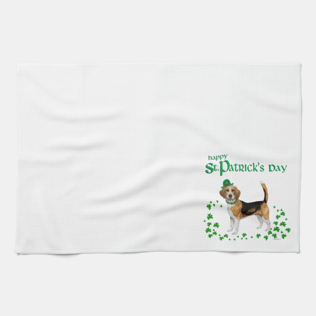 Beagle St Patricks Day Küchentuch (Horizontal)