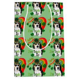 Beagle St. Patricks Day Mittlere Geschenktüte