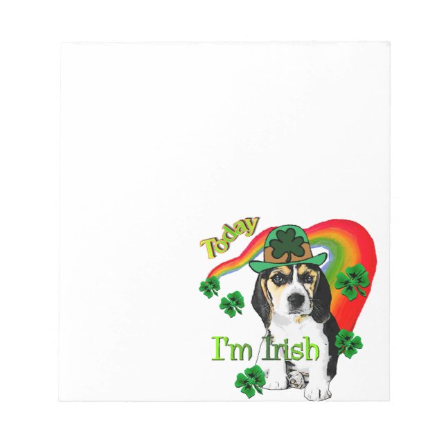 Beagle St Patrick's Day Notizblock (Vorderseite)