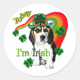 Beagle St Patrick's Day Runder Aufkleber