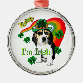 Beagle St Patrick's Day Silbernes Ornament
