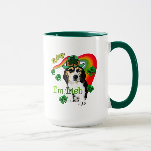 Beagle St Patrick's Day Tasse (Rechts)