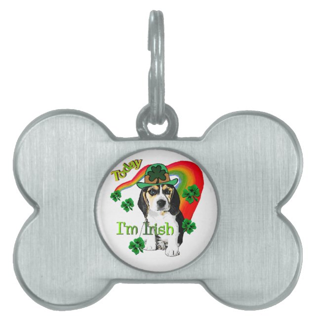 Beagle St Patrick's Day Tiermarke (Vorderseite)