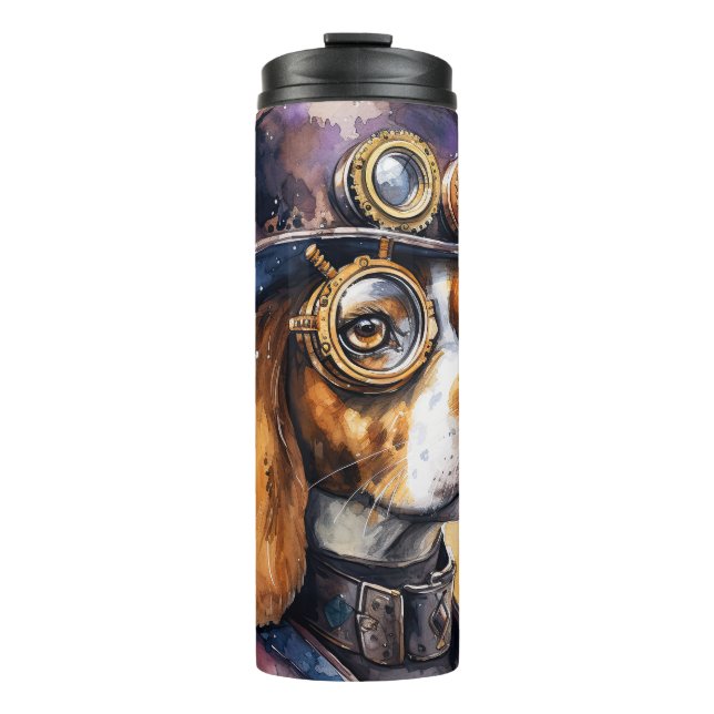 Beagle-Steampunk-Hund Thermosbecher (Vorderseite)