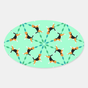 Beagle-Stil Ovaler Aufkleber