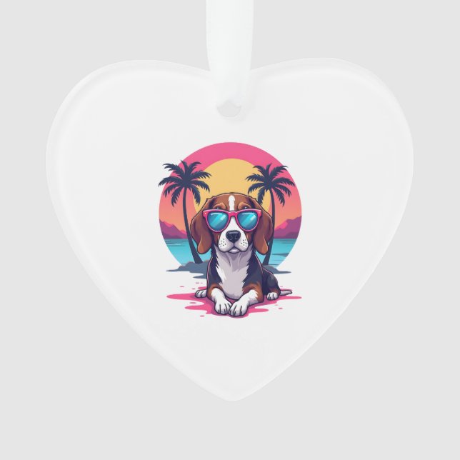 Beagle Sunset Background Shirt, Beagle Mom, Beagle Ornament (Vorderseite)