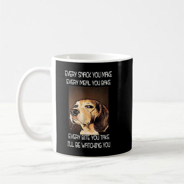Beagle T Ich werde dich beobachten Kaffeetasse (Links)
