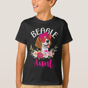 Beagle-Tante Florales Valentinsdesign Hundeliebhab T-Shirt