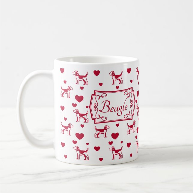 Beagle Tasse mit Herz (Links)