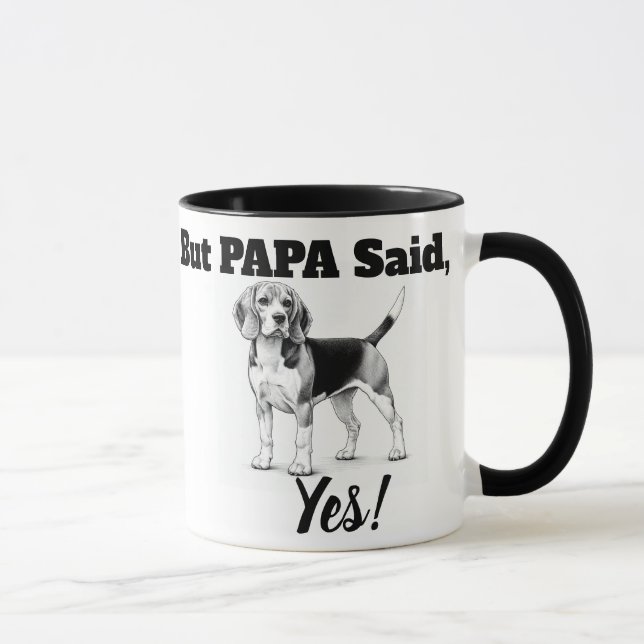 Beagle Tasse/Typografie Tasse (Rechts)