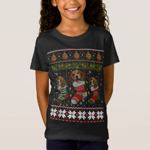 Beagle Ugly Christmas Beagle Dog Niedlich Socken X T-Shirt