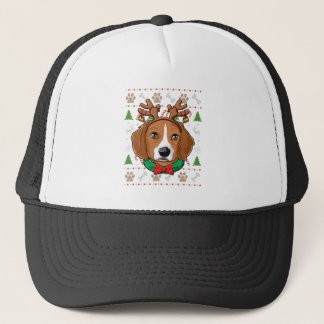 Beagle Ugly Christmas Rentier Antlers Xmas Girls Truckerkappe