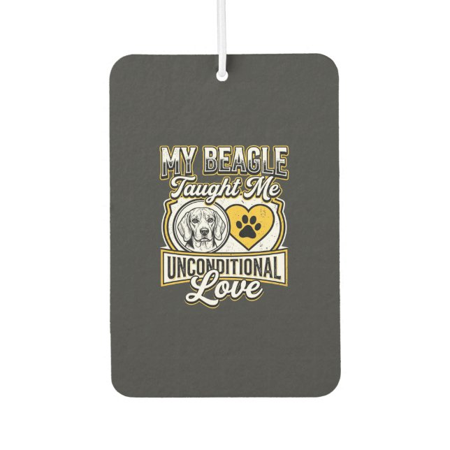 Beagle Unbedingte Liebe Hundebesitzer Autolufterfrischer (Vorderseite)