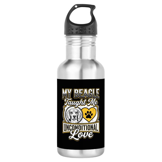 Beagle Unbedingte Liebe Hundebesitzer Edelstahlflasche (Vorderseite)
