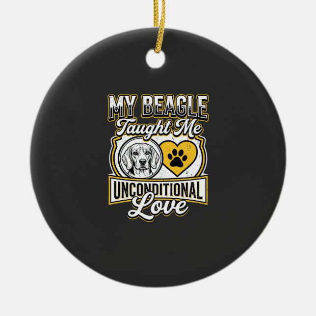 Beagle Unbedingte Liebe Hundebesitzer Keramik Ornament (Vorne)