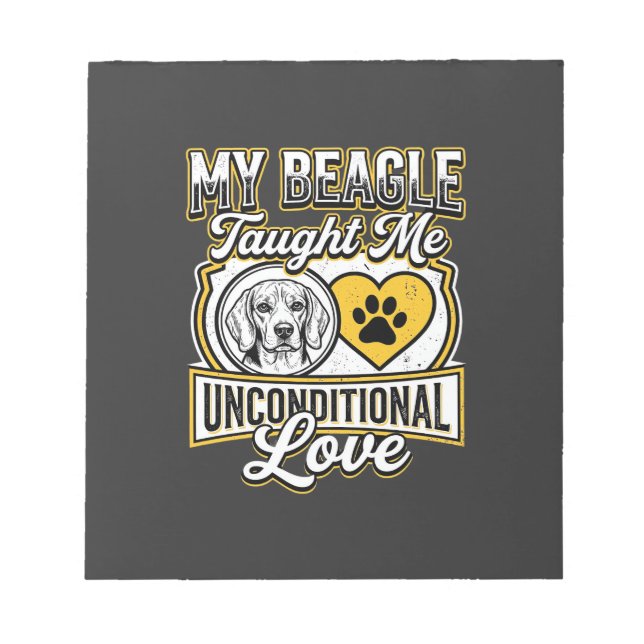 Beagle Unbedingte Liebe Hundebesitzer Notizblock (Vorderseite)
