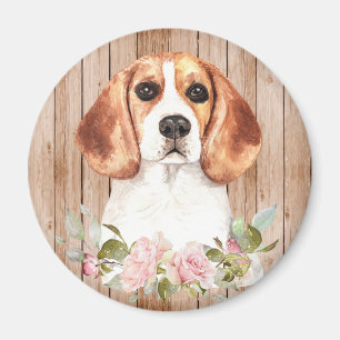 Beagle und Blume Magnet