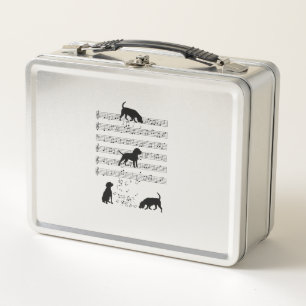 Beagle und Musiknote Clef Musiker Niedlicher Beagl Metall Brotdose