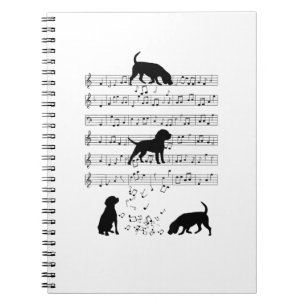 Beagle und Musiknote Clef Musiker Niedlicher Beagl Notizblock