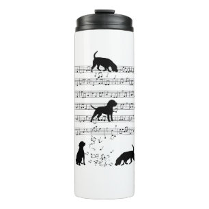 Beagle und Musiknote Clef Musiker Niedlicher Beagl Thermosbecher