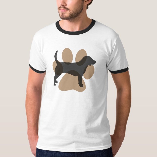 Beagle und Pawprint T-Shirt (Vorderseite)