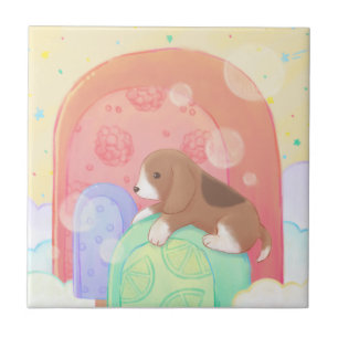 Beagle und Popsicles Fliese
