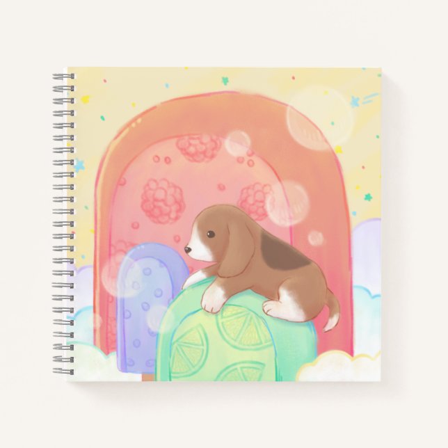 Beagle und Popsicles Notizbuch (Vorderseite)