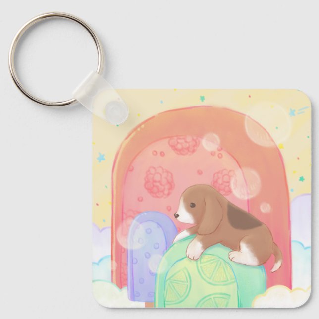 Beagle und Popsicles Schlüsselanhänger (Vorderseite)
