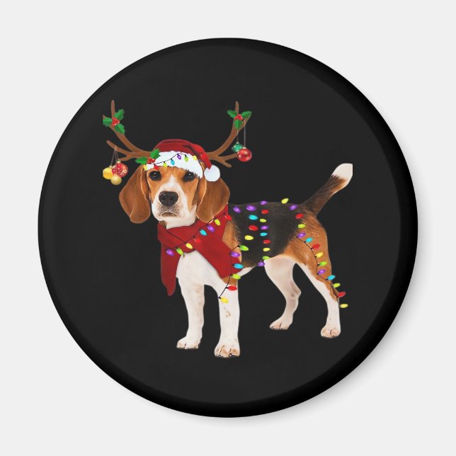 Beagle und Weihnachten Klassischer T - Shirt Magnet (Vorne)