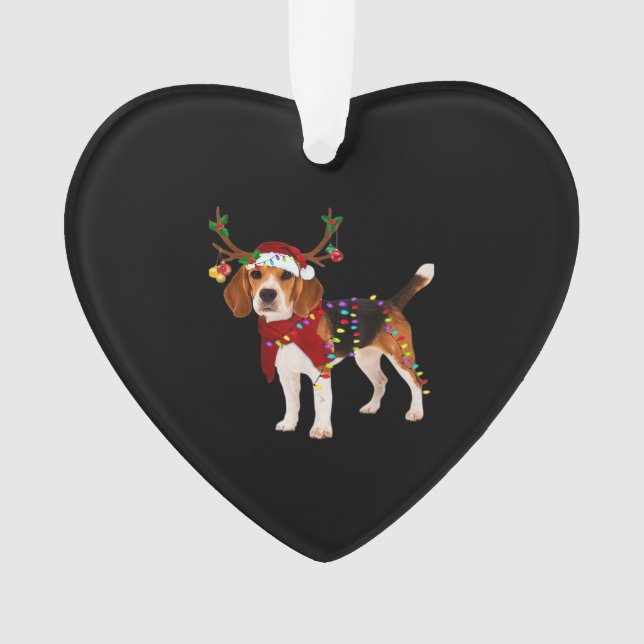 Beagle und Weihnachten Klassischer T - Shirt Ornament (Vorderseite)