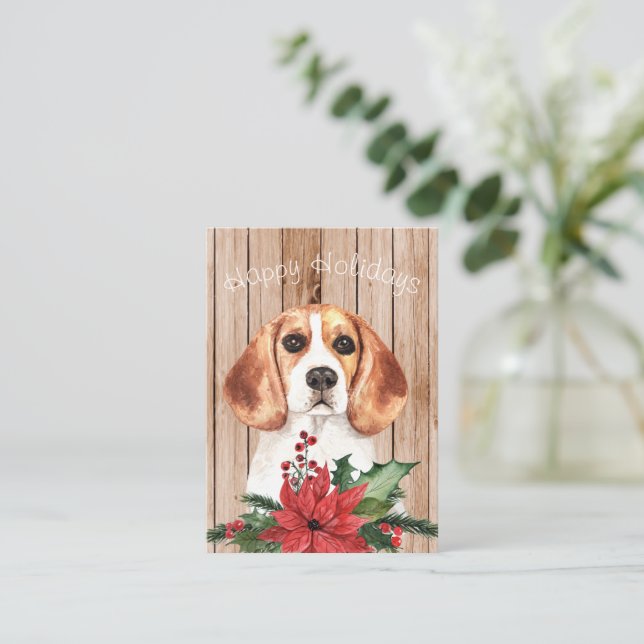 Beagle und Weihnachtsgeschäft Mitteilungskarte (Stehend Vorderseite)