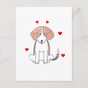 Beagle Valentine Oars Feiertagspostkarte