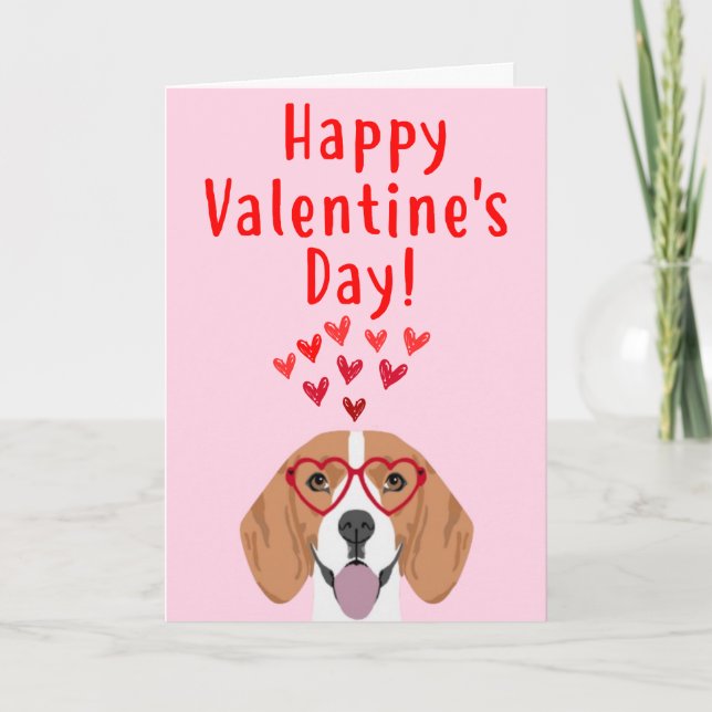 Beagle Valentine's Day Card Feiertagskarte (Vorderseite)
