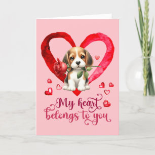 Beagle Valentinstag Feiertagskarte