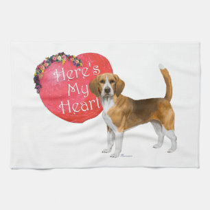 Beagle Valentinstag Handtuch