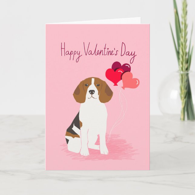 Beagle-Valentinstag-Liebekarte Feiertagskarte (Vorderseite)