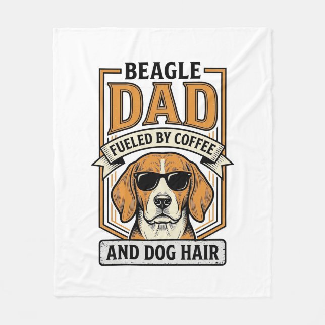 Beagle-Vater, angetrieben von Kaffee und Hundehaar Fleecedecke (Vorderseite)