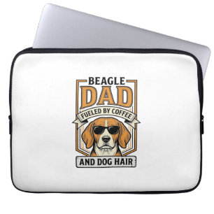 Beagle-Vater, angetrieben von Kaffee und Hundehaar Laptopschutzhülle