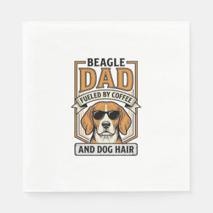 Beagle-Vater, angetrieben von Kaffee und Hundehaar Serviette