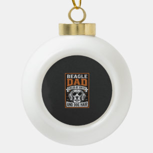 Beagle-Vater angetrieben von Kaffee und Hundehaare Keramik Kugel-Ornament