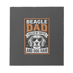 Beagle-Vater angetrieben von Kaffee und Hundehaare Notizblock