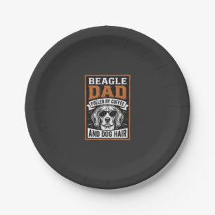 Beagle-Vater angetrieben von Kaffee und Hundehaare Pappteller