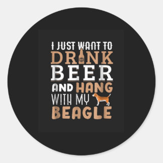 Beagle Vater Funny Vathers Runder Aufkleber